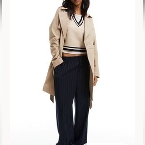 H&M Divided Cotton Trench Coat Tan Color